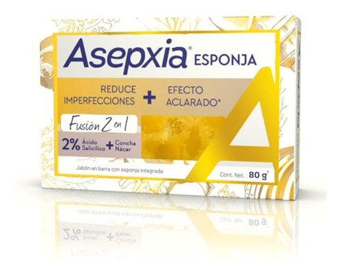 Asepxia Fusión 2 En 1 Concha Nácar Jabón Esponja, Elimina
