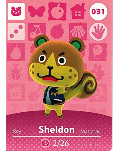 Animal Crossing Happy Home Designer Tarjeta Amiibo Sheldon 0