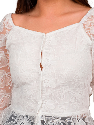 Blusa Moda Mujer De Encaje Corta Mjj4796