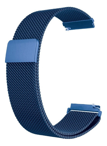 Malla Correa Metalica Smartwatch Reloj Magnetica 20mm 22mm Ancho 22 Mm Color Azul