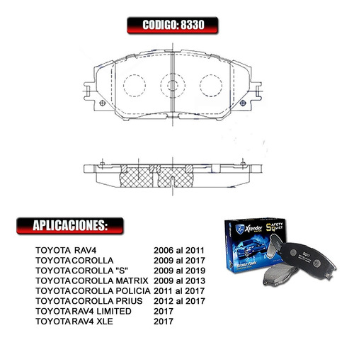Imagen 2 de 3 de Pastillas De Freno Delantera Toyota Corolla 2013-2014 #8330