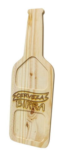 Tabla Picada Copetinera Diseño Botella Cerveza ×6