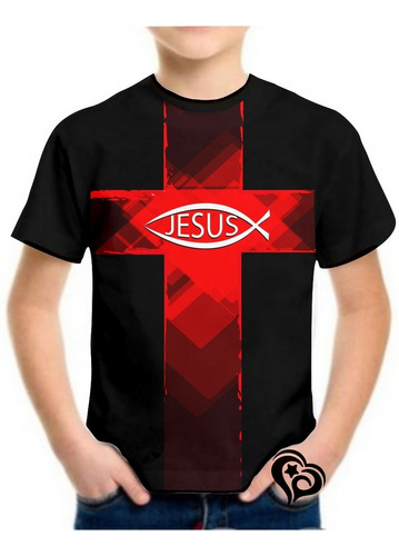 Camiseta Jesus Gospel Evangélica Masculina Infantil Cruz Vrm