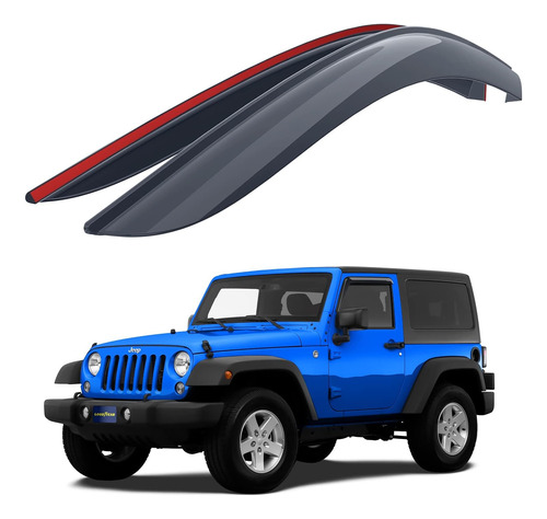 Deflectores De Ventana Irrompibles Jeep Wrangler Jk 200...