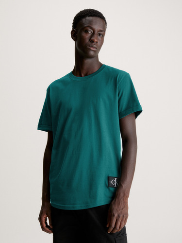 Polera Badge Turn Up Verde Ca4 Calvin Klein