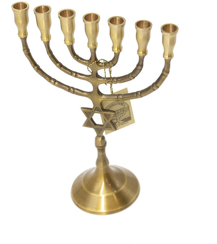 Jerusalén Goliat Menorah Chapado En Oro De Tierra Santa