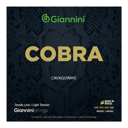 Imagem 1 de 2 de Encordoamento Giannini Cobra Para Cavaquinho - Leve