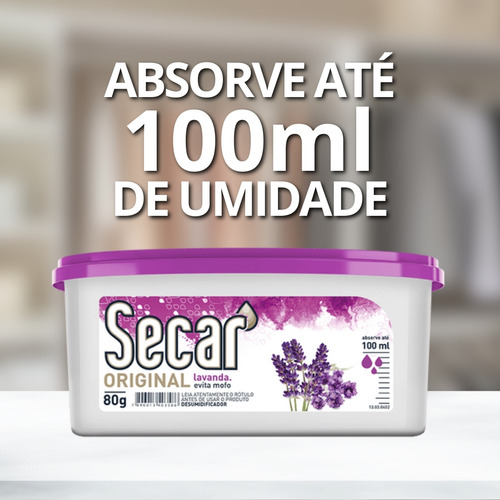 4 Unid. Anti Mofo Secar 80g Lavanda Desumidificador Gavetas