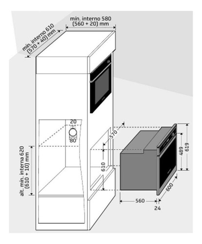 Forno De Embutir A Gás Brastemp Inox 78l 220v Boh84arrna