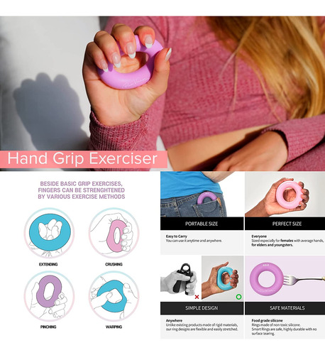 Pink Variations Anillos De Ejercicio Inteligentes Aro De P