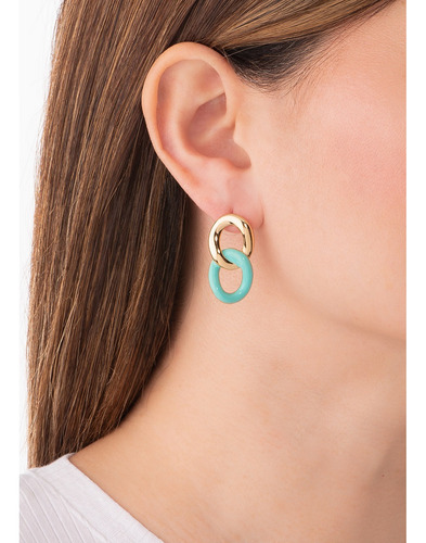 Set De Collar Y Aretes Elegante Nice Con 4 Baños Oro 18k