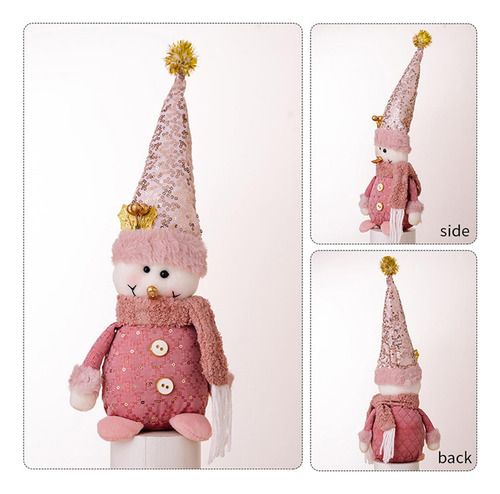 * Adornos Navideños Rosa,figuras Navideñas De Felpa Para