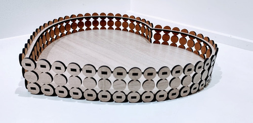 Imagem 3 de 4 de Bandeja Coração Pérola Marfim Em Mdf 3mm - 10 Unidades