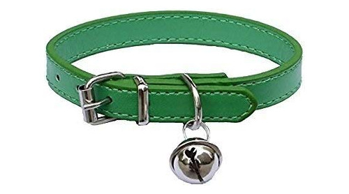 Collares De Cuero Verde Para Mascotas Para Gatos, Cachorros 