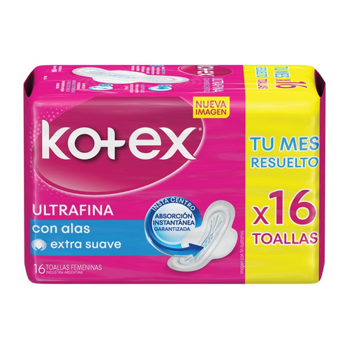 Toalla Femenina Kotex Ultrafina X 16