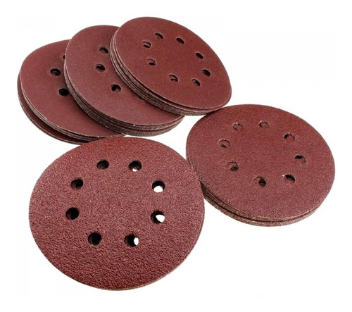 Imagen 3 de 10 de Lija + Base Velcro 125mm 100 Uni Redonda Roto Orbital Discos