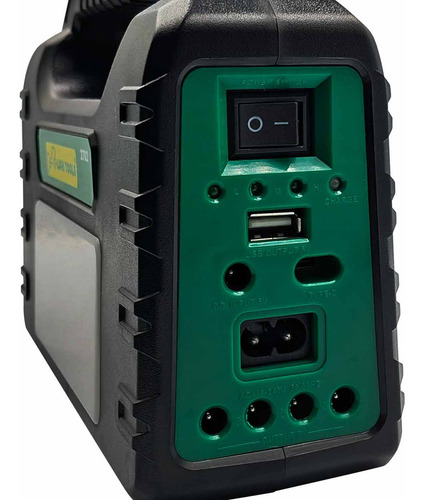 Kit Sistema De Iluminación Con Panel Solar 3w De 3 Focos Negro