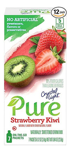 Crystal Light Pura En Los Desplazamientos Fresa Kiwi Beba Mi