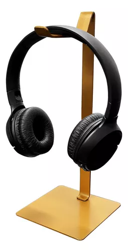 Soporte de mesa para auriculares Gamer Steel, color dorado