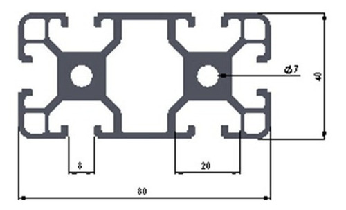 Imagen 3 de 8 de Perfil De Aluminio Tipo Bosch 4080 - 1,5 M / Cnc
