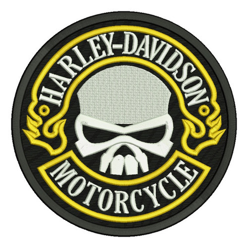 902 Harley Davidson Motorcycle Skull Parche Bordado