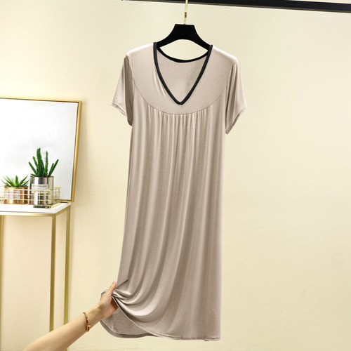 Pijama B Para Mujer Con Cuello En V, Color Liso, Con Cojín E
