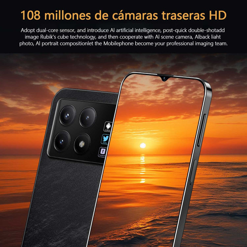 Smartphones F6 Pro 256gb 12gb Ram Dual Sim Android 14 Batería 8000mah Pantalla Grande Celular