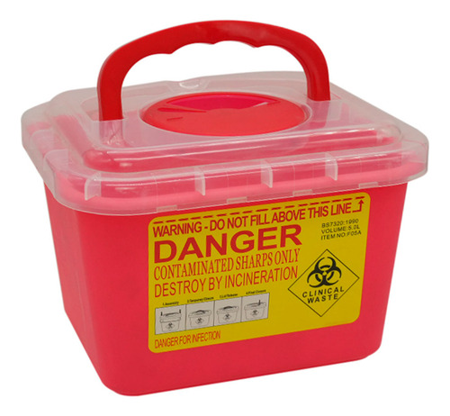 Recolector Punzocortante Contenedor De Residuos 3 Litros Rojo