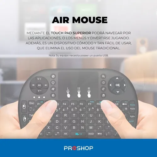 Mini Teclado Inalambrico Retroiluminado Smart Tv Android Pc