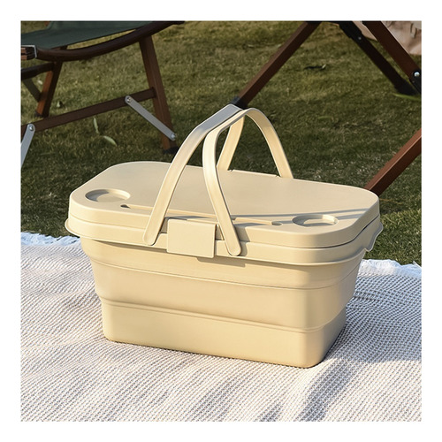 Cesta De Picnic Plegable Para Acampar Con Mesa Tipo Bandeja