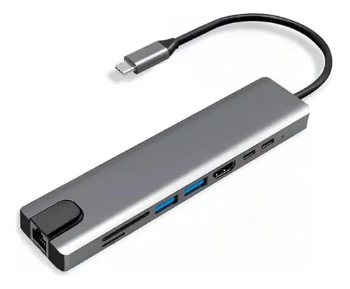 Hub Adaptador Usb C Multipuerto 8 En 1