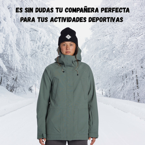 Campera De Nieve Mujer Dc Nieve Ski Snow Verde Musgo M Lisa