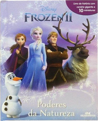 Livro Com 10 Miniaturas - Frozen 2 Poderes Da Natureza