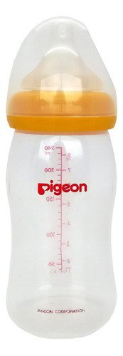 Tetero Biberón Pigeon Softouch Anticólico 8 Onzas Niño 3m+ Color Naranja