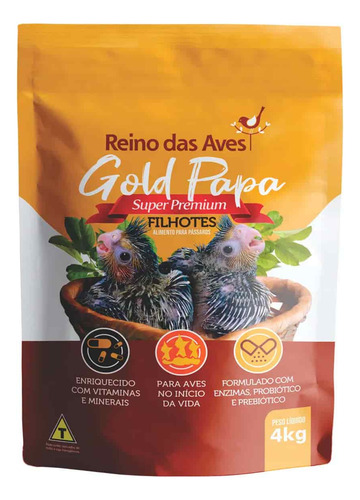 Papa Filhotes Gold Papinha Calopsita Tratar Agapornis 4kg