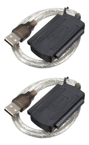 2 Cables Convertidores Usb 2.0 Macho A Ide Para Disco Duro A