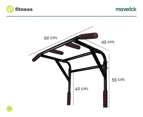 Barra Para Dominadas Maverick Fit00023 Bald Multifuncional