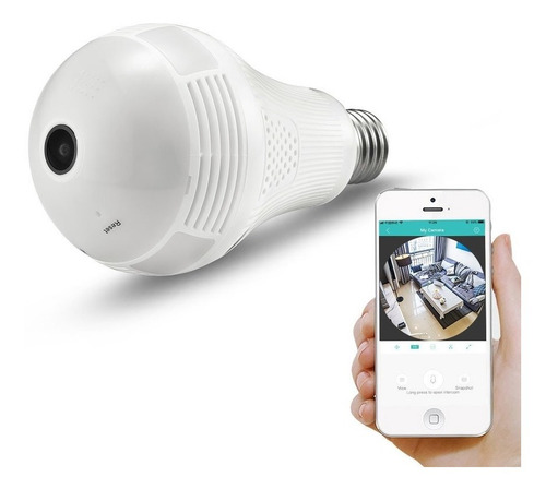 Imagen 1 de 9 de Lampara Espia Led Camara Hd 360° Sensor Alarma Grabador 64 G