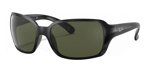 Imagen 1 de 2 de Anteojos de sol Ray-Ban RB4068 Standard con marco de nailon color gloss black, lente green de cristal clásica, varilla gloss black de nailon
