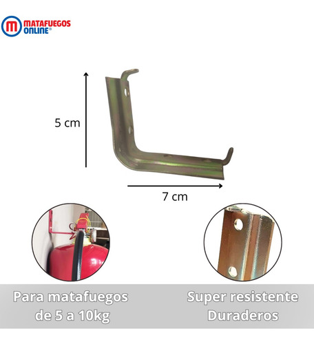 Gancho Soporte Metalico Pared Matafuego Extintor 5 A 10 Kg