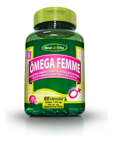 Ômega Femme - 60 Cáps - 1000 Mg (new Labs Vita)