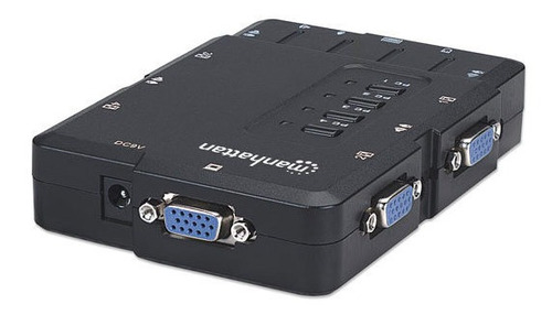 Switch Kvm Manhattan 151269 4 Puertos Vga, Usb A, Audio 3.5m