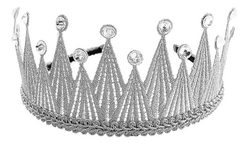 Diadema Tridimensional Con Forma De Tiara Plateada