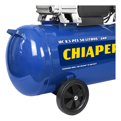Motocompressor Ar Chiaperini Mc 8.5/50 2hp 50l C/ Rodas 127v