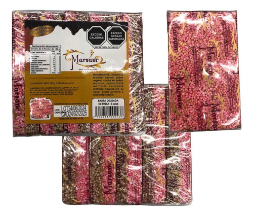 50 Barras Alegrias Amaranto 46g C/u Fresa Chocolate Marsam
