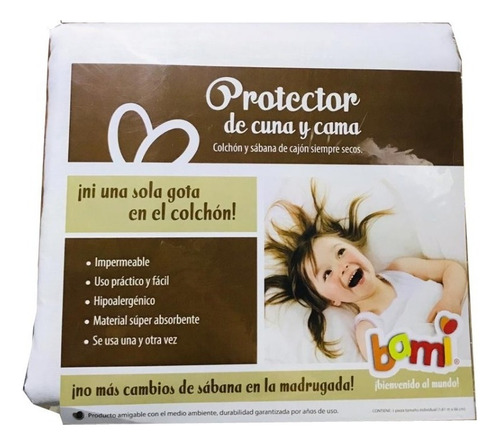 Protector Impermeable Para Colchon De Cuna Para Bebe Color Blanco Blanco