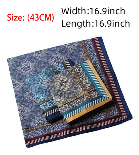 3x Pañuelos De Algodón Para Hombre Pañuelos Jacquard