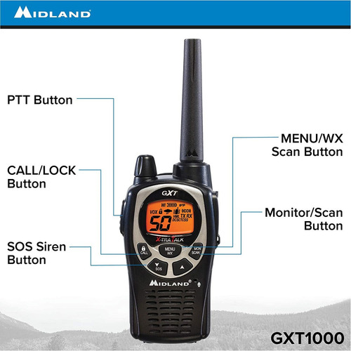 Radios 2 Vias Midland Gxt1000vp4 58 Kms Negro