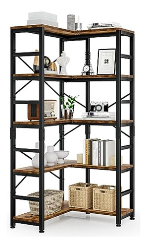 ~? Numenn 5 Tier Corner Bookshelf, Modern Corner Bookcase, L