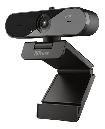 Webcam Camara Web Trust Taxon Qhd 1440p Micrófono Dual Color Negro